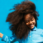 Rad Royals Kids Collection_happy girl natural hair in blue