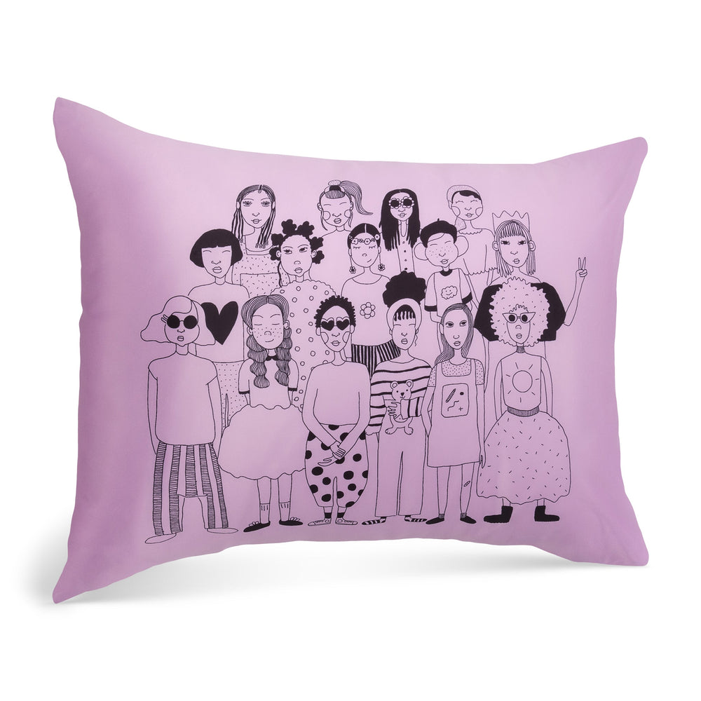 Rad Royals Standard Pillowcase One Love Lavender Front by Araki Koman